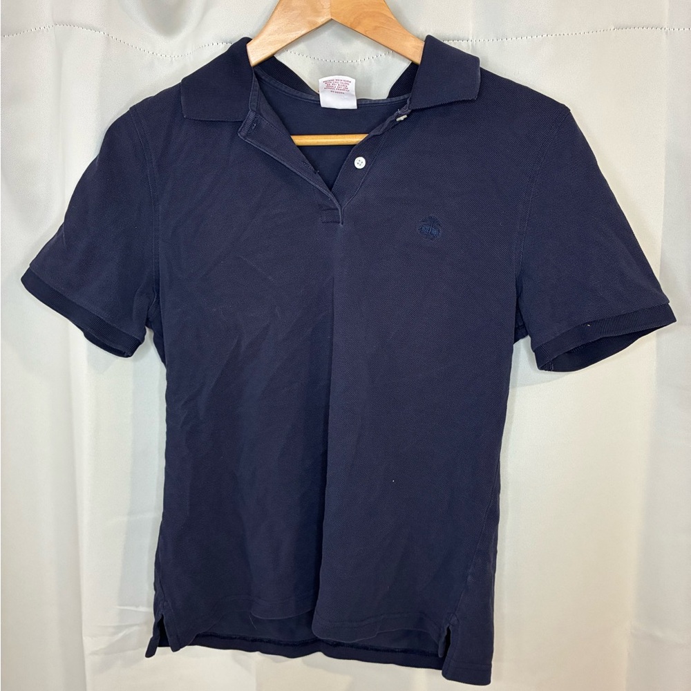 Vintage Brooks Brothers Womens Navy Blue‎ Small Short Sleeve Polo